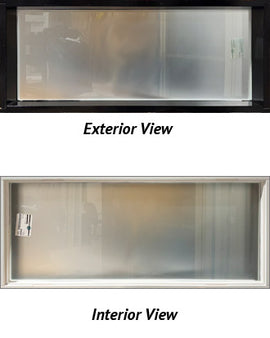 Fixed Window 48" Wide x 20 1/4" Tall Frosted Glass, Black