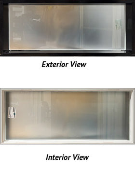 Fixed Window 48" Wide x 20 1/4" Tall Frosted Glass, Black