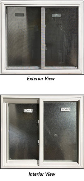 Side Sliding Window 36 1/4" Wide x 32" Tall Frosted Glass