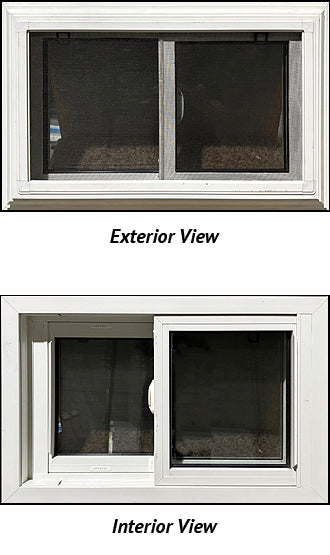 Side Sliding Basement Window 28" Wide x 18" Tall