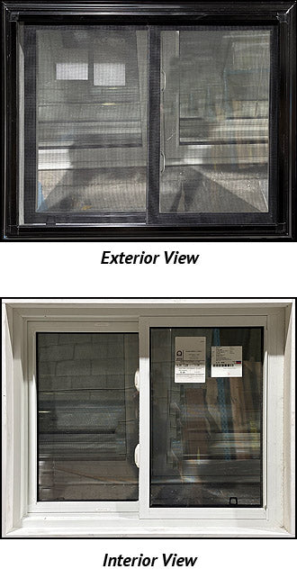 Side Sliding Window 36 1/2" Wide x 30" Tall, Black Exterior