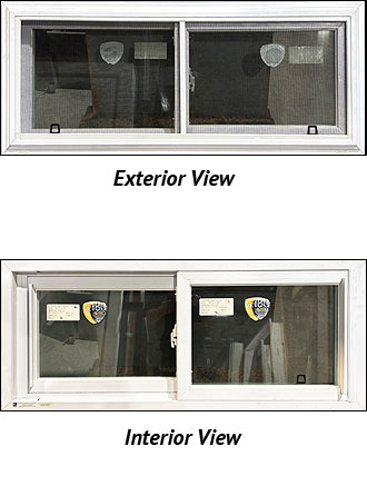 Side Sliding Basement Window 43" Wide x 18" Tall Triple Glass