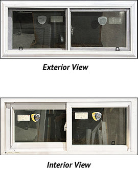 Side Sliding Basement Window 43" Wide x 18" Tall Triple Glass