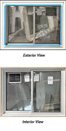 Sliding Double Tilt Sash Window, 50 1/8" Wide x 38 1/2" Tall-Triple Glaze