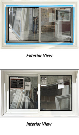 Sliding Double Tilt Sash Window, 50" Wide x 30" Tall-Triple Glazed