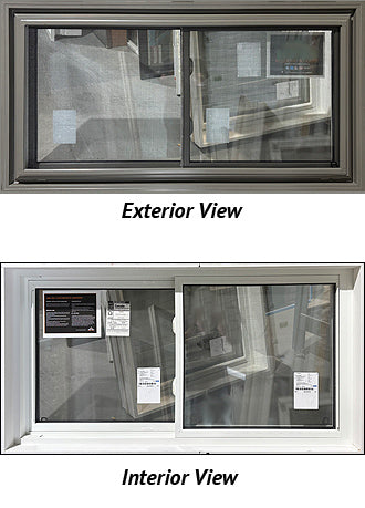 Sliding Double Tilt Sash Window, 57 7/8" Wide x 30 1/8" Tall-Sable