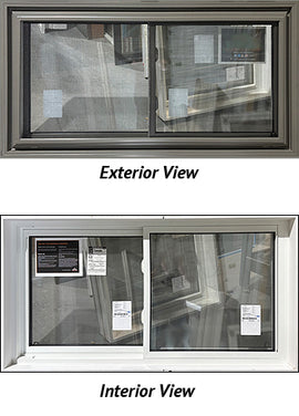 Sliding Double Tilt Sash Window, 57 7/8" Wide x 30 1/8" Tall-Sable