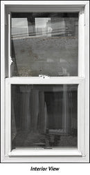 Single Hung Window 22" Wide x 42" Tall-Cream Exterior-2