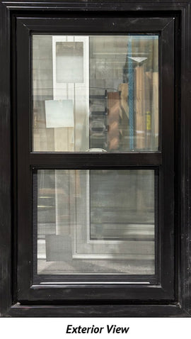 Single Hung Window 24 1/4" Wide x 42 1/2" Tall, Triple Glazed, Black Exterior
