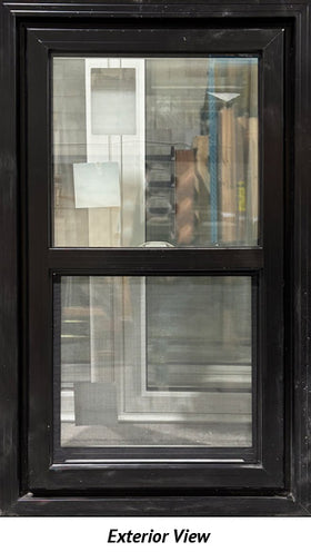 Single Hung Window 24 1/4" Wide x 42 1/2" Tall, Triple Glazed, Black Exterior