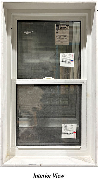 Single Hung Window 24 1/4" Wide x 42 1/2" Tall, Triple Glazed, Black Exterior