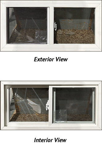 Side Sliding Basement Window 27 1/4" Wide x 13 1/4" Tall