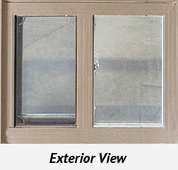 Sliding Window 40" Wide x 39" Tall-Tan Exterior.