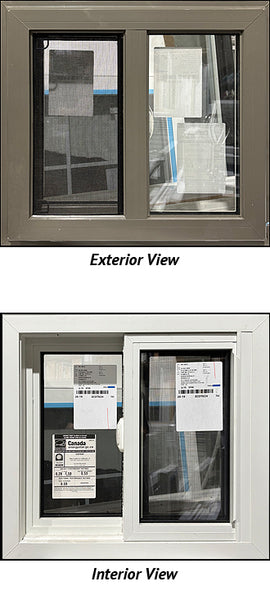 Side Sliding Basement Window 23" Wide x 21" Tall Sable
