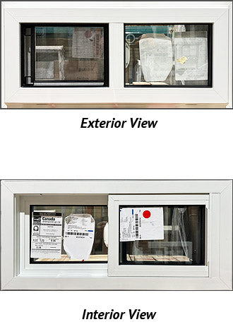 Side Sliding Basement Window 31" Wide x 13" Tall Triple Glazed