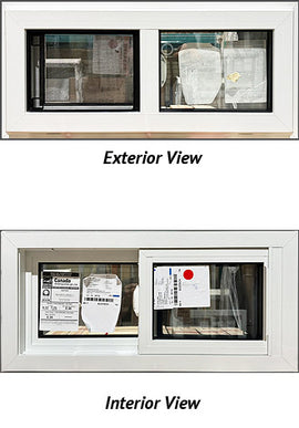 Side Sliding Basement Window 29" Wide x 14 1/4" Tall Triple Glazed