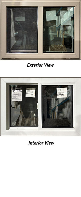 Side Slider 32" Wide x 24" Tall-Triple Glazed, Pebble Exterior