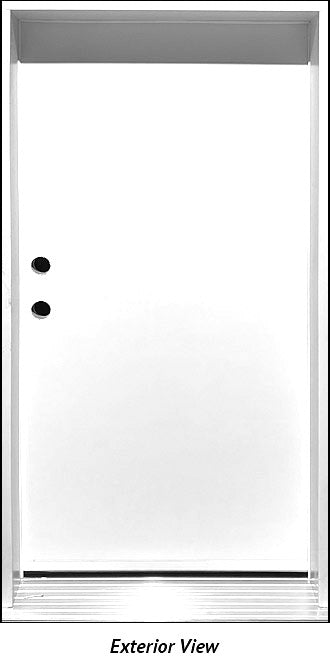 Steel Insulated 34"Door Flush, Custom Frame Height 71" Right Hinge