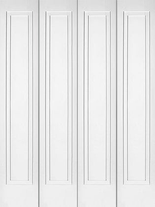 Shaker 1-Panel 2-Step Design Bifold Doors White Primed 80" Tall