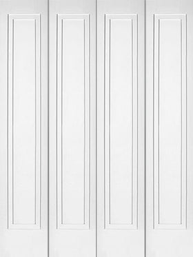 Shaker 1-Panel 2-Step Design Bifold Doors White Primed 80" Tall - 0