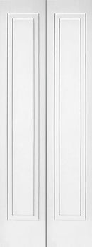 Shaker 1-Panel 2-Step Design Bifold Doors White Primed 80" Tall-1