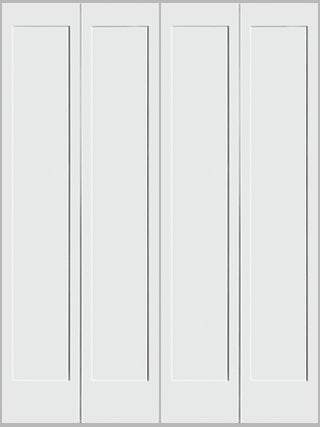 Shaker 1-Panel Bifold Doors White Primed 80" Tall