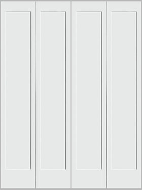 Shaker 1-Panel Bifold Doors White Primed 80" Tall - 0