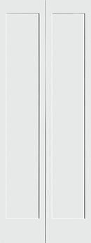 Shaker 1-Panel Bifold Doors White Primed 80" Tall-1