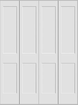 Shaker 2-Panel Bifold Doors White Primed 80" Tall - 0