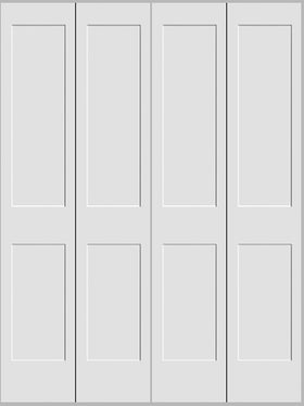 Shaker 2-Panel Bifold Doors White Primed 80" Tall - 0