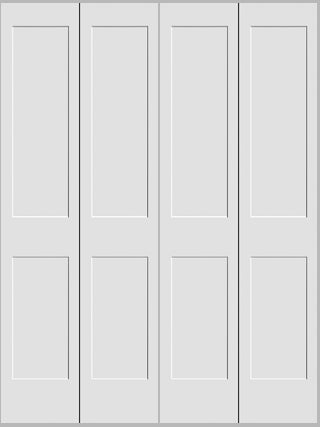 Shaker 2-Panel Bifold Doors White Primed 80" Tall - 0