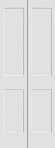 Shaker 2-Panel Bifold Doors White Primed 80" Tall
