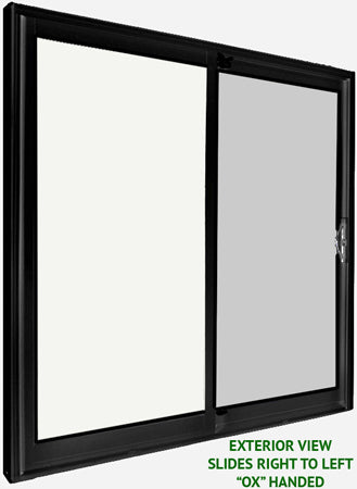 Patio Sliding Doors-2 Panel 96" Tall-Black Exterior - 0