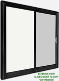Patio Sliding Doors-2 Panel 96" Tall-Black Exterior