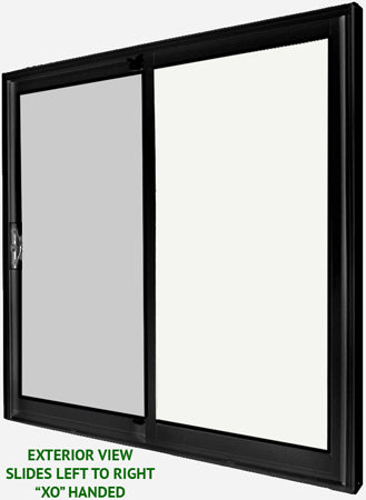 Patio Sliding Doors-2 Panel 80" Tall-Black Exterior.