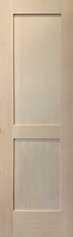 Shaker Doors 2-Panel Design Stain Grade Hemlock 80" TALL