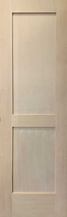 Shaker Doors 2-Panel Design Stain Grade Hemlock 80