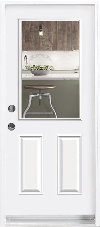 Steel Insulated Entry Doors-Half Size (22" x 36") Glass Clear or Frosted - 0