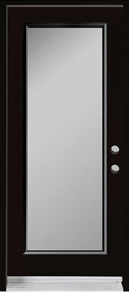 1-Lite Acid Etched Glass Entry Doors-BLACK Exterior