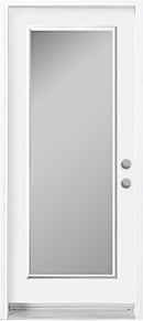 1-Lite Acid Etched Glass Entry Doors-Prefinished White-1