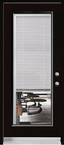 Full Length Miniblind Glass Entry Doors-BLACK Exterior-1