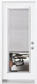 Full Length Miniblind Glass Entry Doors-Prefinished White-1