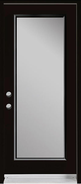 1-Lite Acid Etched Glass Entry Doors-BLACK Exterior - 0