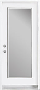 1-Lite Acid Etched Glass Entry Doors-Prefinished White-2
