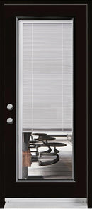 Full Length Miniblind Glass Entry Doors-BLACK Exterior-2