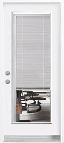 Full Length Miniblind Glass Entry Doors-Prefinished White-2