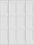 Shaker 3-Panel Bifold Doors White Primed 80" Tall-2