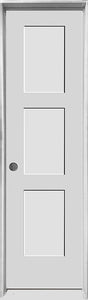 Shaker Door 3-Panel 22" x 80" With Frame Right Hinge