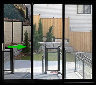 Patio Sliding Doors-3 Panel 80" Tall-Black Exterior