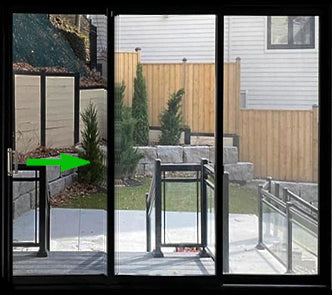 Patio Sliding Doors-3 Panel 96" Tall-Black Exterior